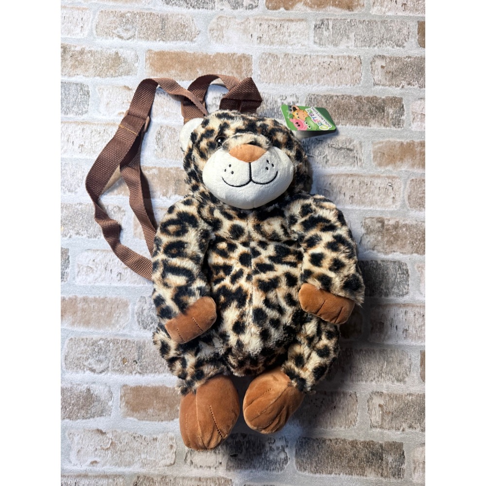 Critter Collection Leopard Plush Backpack Kids Toddler Spotted Animal Bag NEW